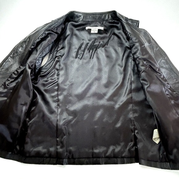 Peter Nygard Black Leather Vest Weave Cowgirl Biker Women's size 10 - Picture 7 of 11